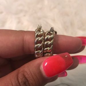 Costume gold chain linked earrings.